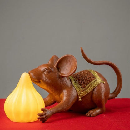 Mushak Lamp with Detachable LED Modak & Laddoo | Ganpati Décor
