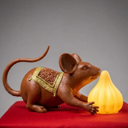 Mushak Lamp with Detachable LED Modak & Laddoo | Ganpati Décor
